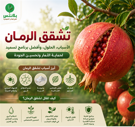 تشقق الرمان: الأسباب، طرق العلاج، وأفضل برنامج تسميد لتقليل تشقق الثمار